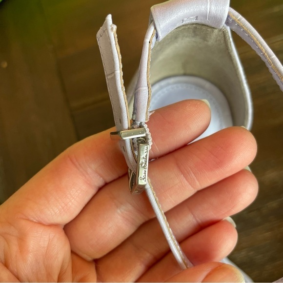 New Sam Edelman Leather Yaro Ankle Strap Block Heel Sandals in Misty Lilac - Picture 4 of 10